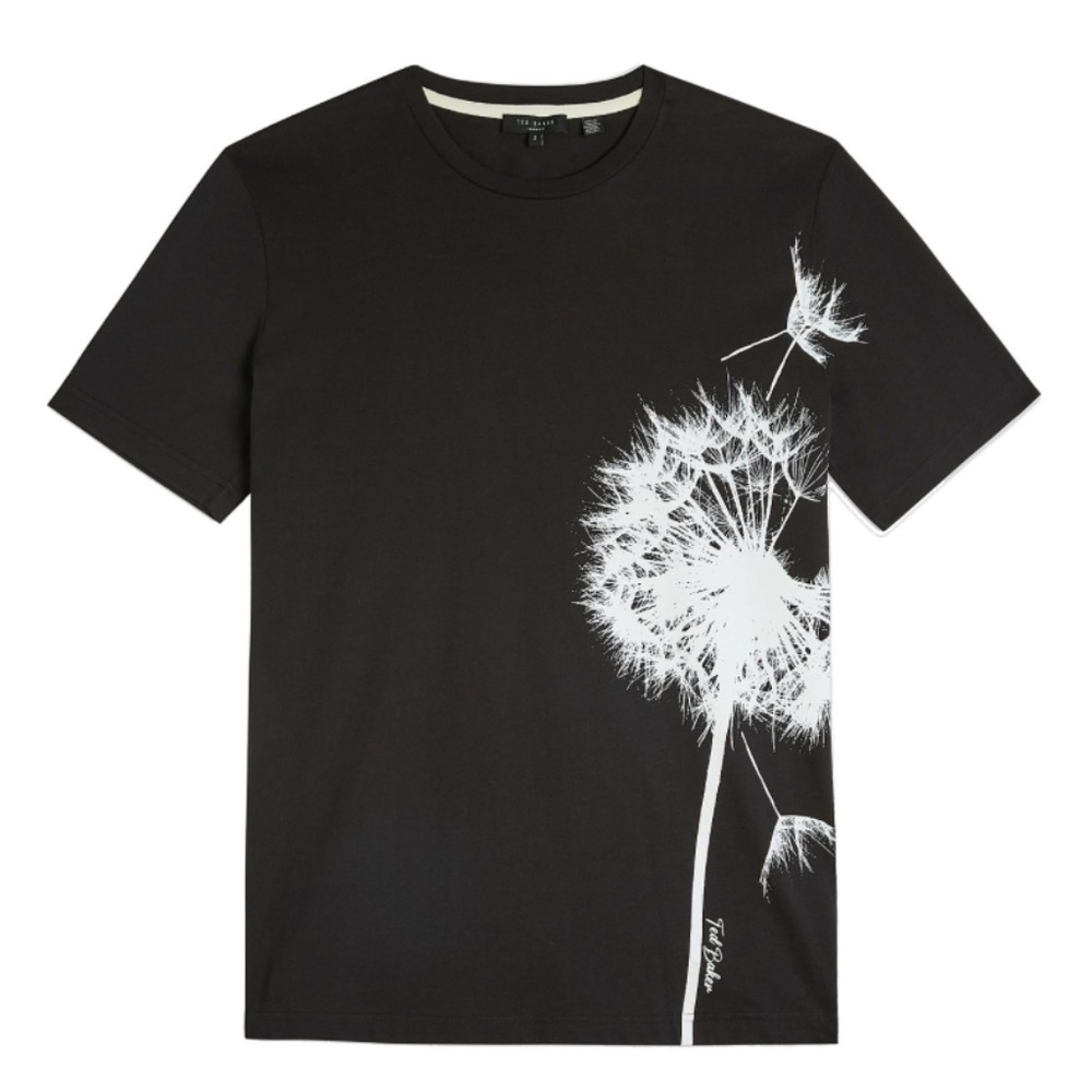 Ted Baker London Black Tshirt with Dandelion design